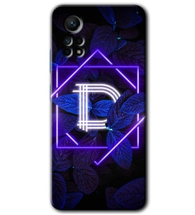 Redmi Note 12 Pro 4G Kılıf HD Desen Baskılı Kılıf - Dark Neon Yaprak D Harfi