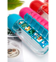 Pillbox 7 Bölmeli İlaç Kutulu Matara 600Ml İlaç Saklama Kutusu ve Suluk 1450