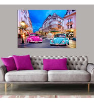 Miyrem Exclusive Serie"  Pembe ve Mavi Araba Kanvas Tablo