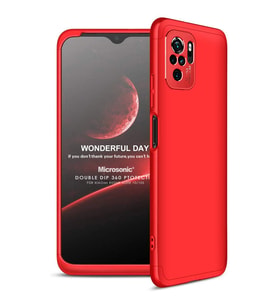 Microsonic Xiaomi Poco M5s Kılıf Double Dip 360 Protective Kırmızı