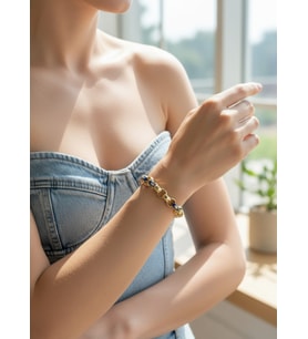 Valmont Accessories Kadın Gold Renk Renkli Mineli Halka Bileklik
