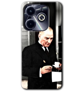 İnfinix Hot 40i Kılıf HD Desen Baskılı Kılıf - Atatürk Türk Kahvesi