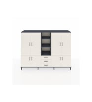 Hyperion Dolap 11 Raflı 3 Çekmeceli 8 Kapaklı 220x44x163 Antrasit-Aytaşı