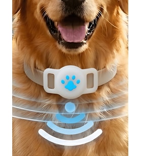 Gözcü Mobil Boş Airtag Yuvalı Kedi Köpek Tasması Evcil Hayvan Pet Takip Cihazı Silikon Yaka Kılıfı Şık Estetik Tasarım (Beyaz)