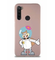 Xiaomi Redmi Note 8 Soft Premier Kapak Sandy Tasarımlı Silikon Kılıf - Pudra (Şeffaf)