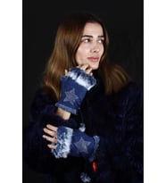 Kumsal Concept Parmaksız Tasarım Yıldız ve Parıltı Taşlı Kadın Eldiven Ayarlanır