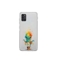 Samsung Galaxy A31 ile uyumlu Splash ahtapot tasarımlı şeffaf silikon kılıf