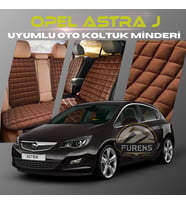 Opel Astra J Kahverengi Renk Tay Tüyü Cepli & Terletmez Sırtlı Oto Koltuk Minder Seti - Koltuk Koruma Kılıfı (ÖN & ARKA TAM SET)