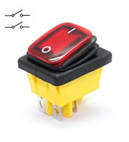 30A 250V On-Off Anahtar Yüksek Akım Kcd4 4 Pin Buton IP67 Su Geçirmez Led Işıklı