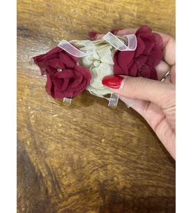 TAŞLI 3 LÜ ÇİÇEKLİ İĞNELİ GİYİM AKSESUARI BROŞ YAKA İĞNESİ 12X6 CM (Bordo)