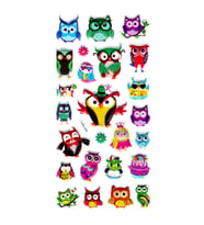 Sticker Kabartmalı Stiker Defter, Planlayıcı Etiket (limlra-024) - 17X9 cm - Gözlüklü Baykuş