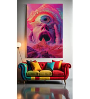 ACID GÖZ V1 Ev Duvar Salon Güzellik Salonu Ofis Dükkan Dekarasyon Kanvas Tablo (Çok Renkli)