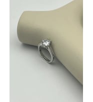 Çelik Silver Tek Taş Ayarlanabilir Yüzük - 25yzk243