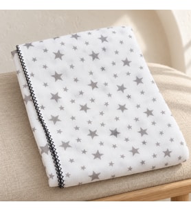 Unisex Yıldız Desenli Müslin Battaniye - 0-24 Ay / BEYAZ