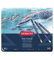 Derwent Inktense Mürekkep Etkili Aquarel Boya Kalemi 24'lü Teneke Kutu 