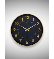 Galaxy 717-A-3 Serisi Klasik Rakamlı Metal Görünümlü Sessiz Akar Modern Duvar Saati 40 cm (Gold)