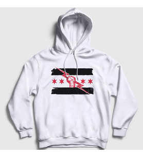 Presmono Unisex Beyaz CM Punk Logo WWE Kapüşonlu Sweatshirt 434807tt