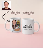 Karikatürlü Öğretmen Kişiye Özel Kupa Bardak