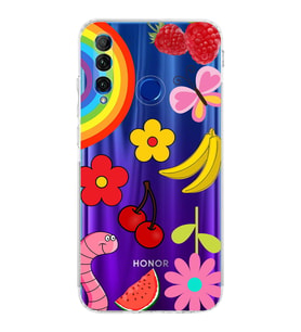 PrintiFy Honor 20 Lite ile Uyumlu Water Color 5  Kamera Korumalı Şeffaf  Kılıf