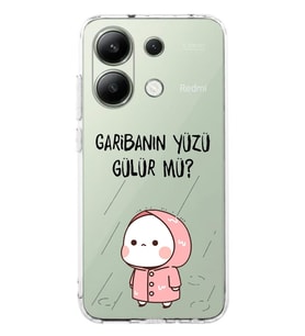 Xiaomi Redmi Note 13 Garibanın Yüzü Gülür mü? Desenli Şeffaf Telefon Kılıfı
