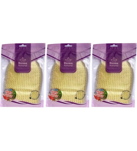 Derma Naturel Palmiye Lifi Örme Banyo Eldiveni (15*24CM) MS-04 (3 Lü Set)