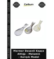 Özel Üretim Mutfak Tezgah Üstü Mermer Desenli Kepçe Altlığı - Melamin - Karışık Model - Leke Tutmaz