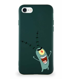 Apple iPhone SE 2022 Soft Premier Kapak Plankton Tasarımlı Silikon Kılıf - Yeşil (Şeffaf)