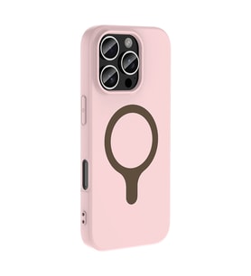iPhone 16 Pro Kılıf M-Safe Şarj Özellikli Aris Silikon Kılıf Açık Pembe