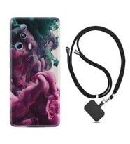 Xiaomi Mi 13 Lite Kılıf Resimli Boyun Askılı İpli Desenli Silikon Pink Green Cloud 1306