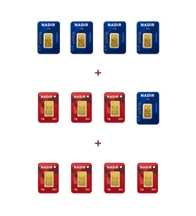 Nadir Gold 24 Ayar 19,5 Gram Külçe Altın (5 Adet 2,5 Gram Külçe Altın + 7 Adet 1 Gram Külçe Altın )