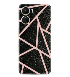 Vivo Y16 Kılıf Resimli Desenli Baskılı Silikon Pembe Şeritli Mermer 1312