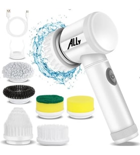 ALLY Magic Brush 5in1 Fırça Başlıklı Şarjlı Temizleme Fırçası Banyo/Fayans - LOHO5974-868 (Beyaz)