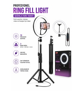 10"inç Tripod Ledli Ayaklı Tripot Pro 6500k Youtuber Fotoğraf Video Çekimi Telefon Tutucu
