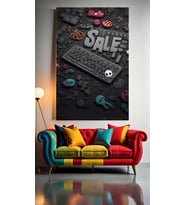 OYUNCU DUVARI V1 Ev Duvar Salon Güzellik Salonu Ofis Dükkan Dekarasyon Kanvas Tablo (Çok Renkli)