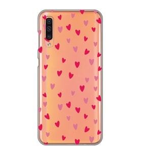 Samsung Galaxy A70 Uyumlu Minik Kalpler Tasarımlı Şeffaf Telefon Kılıfı
