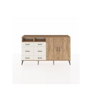 Arges Konsol 4 Raflı 6 Çekmeceli 2 Kapaklı 176x30x99 Çam-Çam/Aytaşı