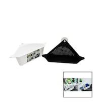 SÜZGEÇLİ LAVABO DÜZENLEYİCİ PLASTİK KÖŞE RAFI VANTUZLU (5047)