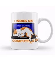 Cat Hacked Computer Informatik Programmer Kupa Bardak Porselen