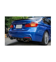 Bmw 3 Serisi F30 (2012 - 2018)  Uyumlu Sağ Sol Çift Çıkış Parlak Siyah  Difüzör (Plastik)