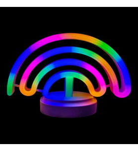 Neon Işıklı Gökkuşağı Masa Gece Lambası Pil ve Usb