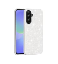 Samsung Galaxy A36 Kılıf Parlak Taşlı Tasarım Pırlanta Kapak (Beyaz)