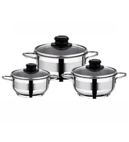 Berlin Gastro 3lü Güveç Çelik Tencere Seti Büyük Boy 18-20-22 cm 3 LÜ SET (Gri)