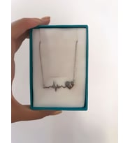 925 Ayar Gümüş  Kalp Atışı Harf Kolye