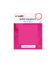 İnox Şeffaf Yapışkanlı Not Kağıdı 75x75 Pembe 50'li