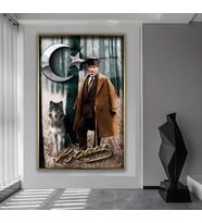 Metal Çerçeveli Atatürk Cam Tablo (Gold)