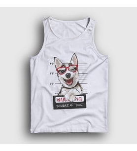 Presmono Unisex Beyaz Beware Husky Dog Köpek Atlet 411748tt