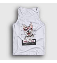 Presmono Unisex Beyaz Beware Husky Dog Köpek Atlet 411748tt