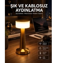 Altın Rengi Masa Ve Gece Lambası Dokunmatik Şarjlı Masa Lambası