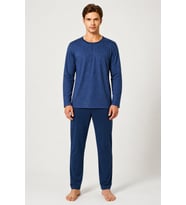 Gd Goldoremi Premium Erkek Rahat Kalıp %100 Pamuklu Desenli Uzun Kollu Pijama Takım