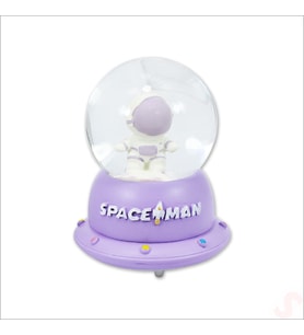 Uçuşan Yıldızlı,7,5cm x 4,5cm Led Işıklı Astronot Küre - Lila (STD)